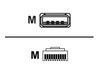 Zebra - barcode scanner cable - USB to RJ-50 - 2.13 m CBL-U10755-01