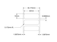 Zebra - labels - glossy - 13080 label(s) - 32 x 10 mm 3009337-T